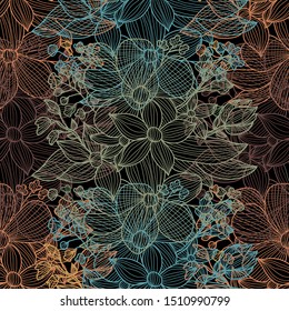 Elegant seamless pattern with flowers, design elements. Floral  pattern for invitations, cards, print, gift wrap, manufacturing, textile, fabric, wallpapers