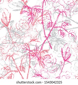 Elegant seamless pattern with flowers, design elements. Floral  pattern for invitations, cards, print, gift wrap, manufacturing, textile, fabric, wallpapers