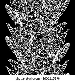 Elegant seamless pattern with flowers, design elements. Floral  pattern for invitations, cards, print, gift wrap, manufacturing, textile, fabric, wallpapers