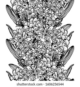 Elegant seamless pattern with flowers, design elements. Floral  pattern for invitations, cards, print, gift wrap, manufacturing, textile, fabric, wallpapers