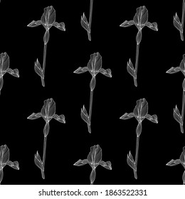 Elegantes, nahtloses Muster mit Blumen, Designelementen. Blumenmuster für Einladungen, Karten, Druck, Geschenkverpackungen, Herstellung, Textilien, Gewebe, Wallpaper