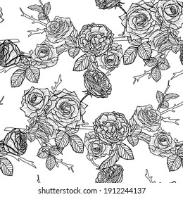 Elegant seamless pattern with flowers, design elements. Floral  pattern for invitations, cards, print, gift wrap, manufacturing, textile, fabric, wallpapers