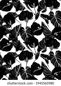 Diseño elegante y sin fisuras con flores y elementos de diseño. Patrón floral para invitaciones, tarjetas, impresiones, envolturas de regalo, manufactura, textiles, tejidos, papeles pintados