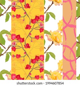Elegant seamless pattern with flowers, design elements. Floral  pattern for invitations, cards, print, gift wrap, manufacturing, textile, fabric, wallpapers