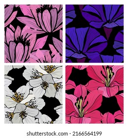 Elegant seamless pattern with flowers, design elements. Floral  pattern for invitations, cards, print, gift wrap, manufacturing, textile, fabric, wallpapers