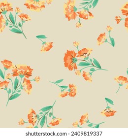 Elegant seamless pattern with flowers, design elements. Floral pattern for invitations, cards, print, gift wrap, manufacturing, textile, fabric, wallpapers