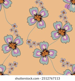 Elegant seamless pattern with flowers, design elements. Floral pattern