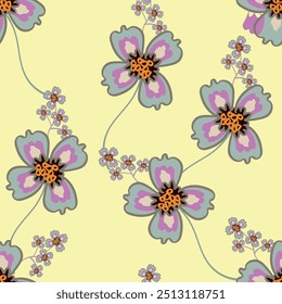 Elegant seamless pattern with flowers, design elements. Floral pattern