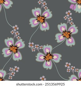 Elegante padrão sem emenda com flores, elementos de design. Padrão floral