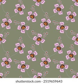 Elegant seamless pattern with flowers, design elements. Floral pattern