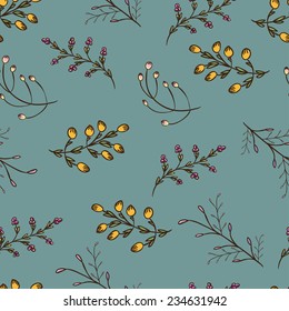 Elegant seamless pattern with flowers. Hand drawn Illustration.