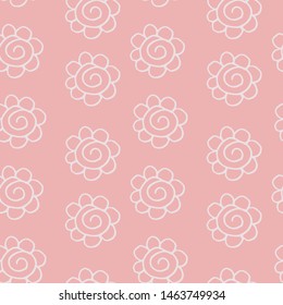 Elegant seamless pattern with flowers in pink and white.
