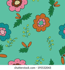 Elegant seamless pattern with flowers, vector illustration