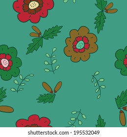 Elegant seamless pattern with flowers, vector illustration