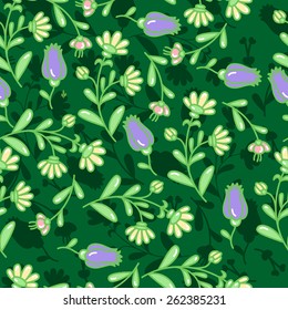 Elegant seamless pattern with flowers, vector illustration. Flowers texture.