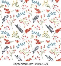 Elegant seamless pattern with flowers, vector illustration