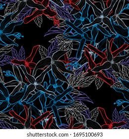 Elegant seamless pattern with forsythia flowers, design elements. Floral  pattern for invitations, cards, print, gift wrap, manufacturing, textile, fabric, wallpapers