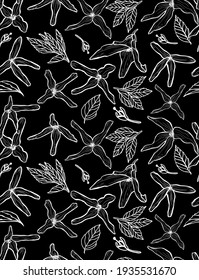 Elegant seamless pattern with forsythia flowers, design elements. Floral  pattern for invitations, cards, print, gift wrap, manufacturing, textile, fabric, wallpapers