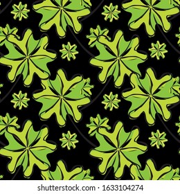 Elegant seamless pattern with four leaf clovers, design elements. Floral pattern for invitations, cards, print, gift wrap, manufacturing, textile, fabric, wallpapers. St Patrick