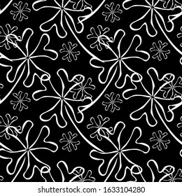 Elegant seamless pattern with four leaf clovers, design elements. Floral pattern for invitations, cards, print, gift wrap, manufacturing, textile, fabric, wallpapers. St Patrick