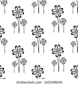Elegant seamless pattern with four leaf clovers, design elements. Floral pattern for invitations, cards, print, gift wrap, manufacturing, textile, fabric, wallpapers. St Patrick