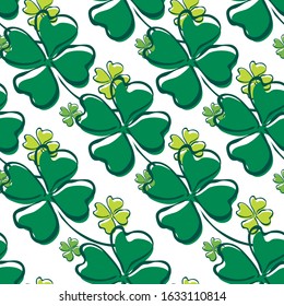 Elegant seamless pattern with four leaf clovers, design elements. Floral pattern for invitations, cards, print, gift wrap, manufacturing, textile, fabric, wallpapers. St Patrick