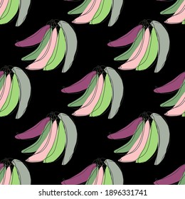 Elegant seamless pattern with fruits, design elements. Fruit pattern for invitations, cards, print, gift wrap, manufacturing, textile, fabric, wallpapers, caffe menu. Continuous line art style