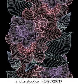 Elegant seamless pattern with gardenia flowers, design elements. Floral  pattern for invitations, cards, print, gift wrap, manufacturing, textile, fabric, wallpapers