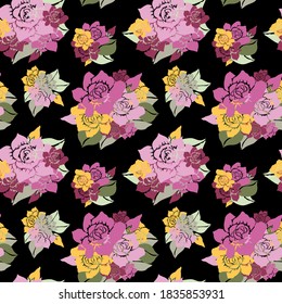 Elegant seamless pattern with gardenia flowers, design elements. Floral  pattern for invitations, cards, print, gift wrap, manufacturing, textile, fabric, wallpapers
