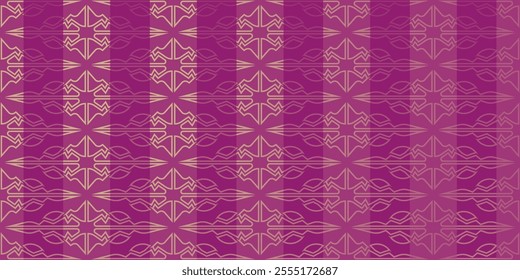 Elegant seamless pattern with a geometric, Art Deco inspired design in shades of pink and gold. Sophisticated vector  for backgrounds.