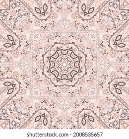 Elegant seamless pattern with geometric elements structure. Ethnic portugal design. Canvas print. Small elements geometry. Vector scrapbook ornament.