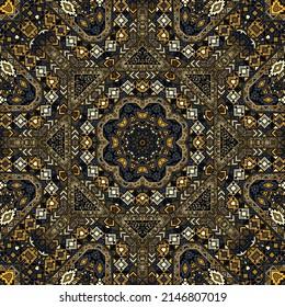 Elegant seamless pattern with geometric elements structure. Ethnic indian motif. Fabric print. Small elements geometry. Vector scrapbook ornament.