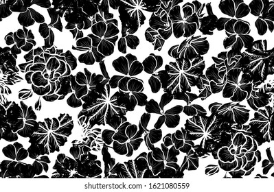 Elegant seamless pattern with geranium flowers, design elements. Floral  pattern for invitations, cards, print, gift wrap, manufacturing, textile, fabric, wallpapers