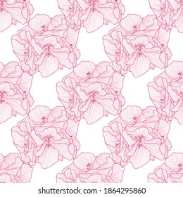 Elegant seamless pattern with geranium flowers, design elements. Floral  pattern for invitations, cards, print, gift wrap, manufacturing, textile, fabric, wallpapers