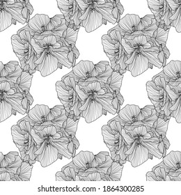 Elegante y sin fisuras con flores de geranio, elementos de diseño. Patrón floral para invitaciones, tarjetas, impresiones, envolturas de regalo, manufactura, textiles, tejidos, papeles pintados