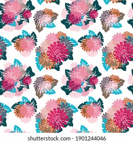 Elegant seamless pattern with gerbera flowers, design elements. Floral  pattern for invitations, cards, print, gift wrap, manufacturing, textile, fabric, wallpapers