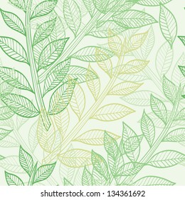 elegant seamless pattern with green leaves for your design