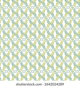 Elegant seamless pattern with green and yellow decorative elements in a vintage art deco style. Perfect for fabric prints, wallpaper, digital paper, wrapping, and stylish creative design projects.