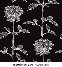 Elegant seamless pattern with hand drawn decorative rose flowers, design elements. Floral pattern for wedding invitations, greeting cards, wallpapers, scrapbooking, print, gift wrap, manufacturing.