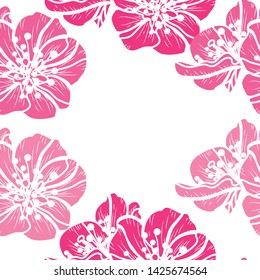 Elegant seamless pattern with hand drawn decorative cherry blossom flowers, design elements. Floral pattern for wedding invitations, greeting cards, scrapbooking, print, gift wrap, manufacturing.