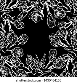 Elegant seamless pattern with hand drawn decorative cherry blossom flowers, design elements. Floral pattern for wedding invitations, greeting cards, scrapbooking, print, gift wrap, manufacturing.