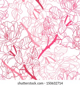 elegant seamless pattern with hand drawn roses for your design