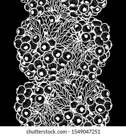 Elegant seamless pattern with hand drawn rowen berries, design elements. Berry  pattern for invitations, cards, print, gift wrap, manufacturing, textile, fabric, wallpapers
