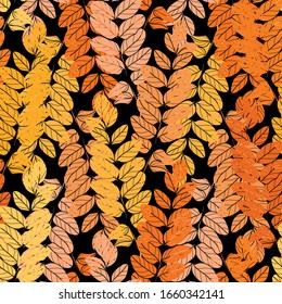 Elegant seamless pattern with hand drawn leaves, design elements. Floral  pattern for invitations, cards, print, gift wrap, manufacturing, textile, fabric, wallpapers