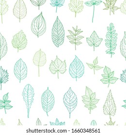 Elegante patrón impecable con hojas dibujadas a mano, elementos de diseño. Patrón floral para invitaciones, tarjetas, papel, envoltura de regalo, manufactura, textiles, tejidos, papeles pintados