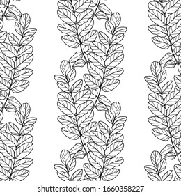 Elegante patrón impecable con hojas dibujadas a mano, elementos de diseño. Patrón floral para invitaciones, tarjetas, papel, envoltura de regalo, manufactura, textiles, tejidos, papeles pintados