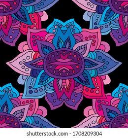 Elegant seamless pattern with hand drawn mandalas, design elements. Mandala pattern for invitations, greeting cards, scrapbooking, print, gift wrap, manufacturing