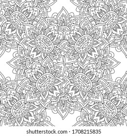 Elegant seamless pattern with hand drawn mandalas, design elements. Mandala pattern for invitations, greeting cards, scrapbooking, print, gift wrap, manufacturing