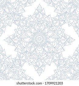 Elegant seamless pattern with hand drawn mandalas, design elements. Mandala pattern for invitations, greeting cards, scrapbooking, print, gift wrap, manufacturing