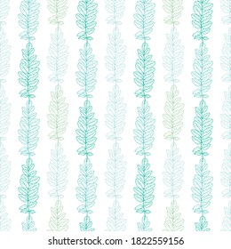 Elegant seamless pattern with hand drawn leaves, design elements. Leaf  pattern for invitations, cards, print, gift wrap, manufacturing, textile, fabric, wallpapers. Line art style
